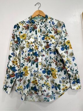 Sundance Floral Button Down Blouse L
100% Cotton Boho Cottagecore Artsy Shirt